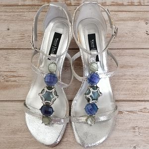 WHBM Nezhra silver sandals size 6